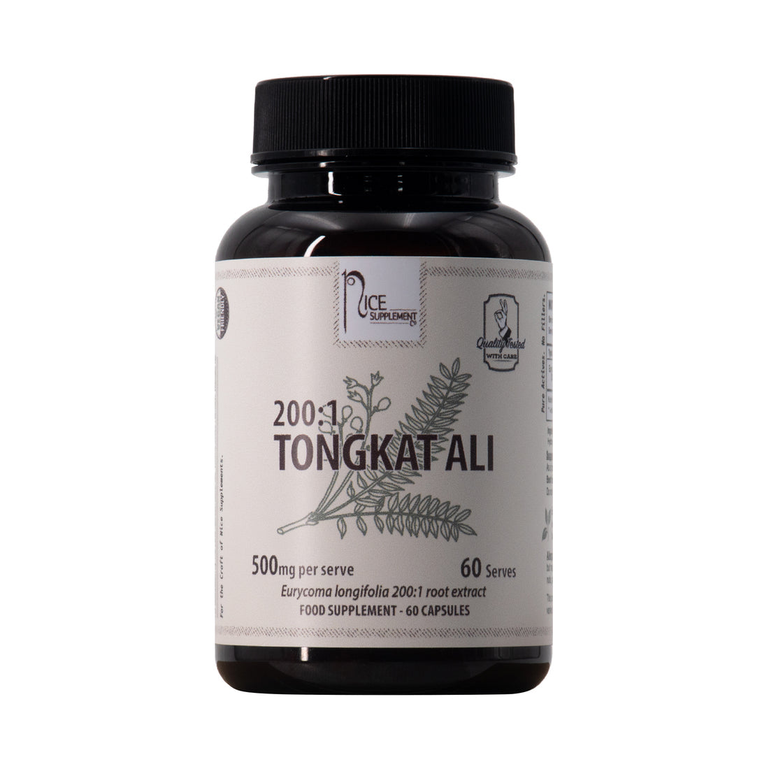 TONGKAT ALI 500MG, 60 Servings, 200:1 Root Extract